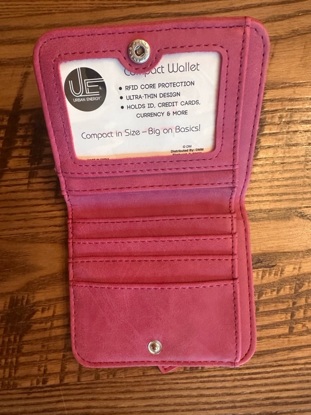Compact Pink Zip Wallet - Picture 3 of 6